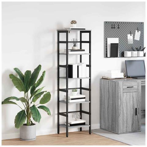 Libreria Grigio Sonoma 40 x 29,5 x 149 cm Legno multistrato - Foto 2