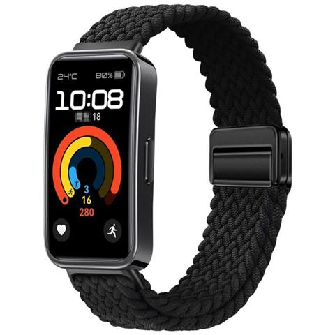Cinturino Magnetico In Nylon Intrecciato Compatibile Con Huawei Band 8/9/10 - Opzioni Multicolore Black - Foto 1