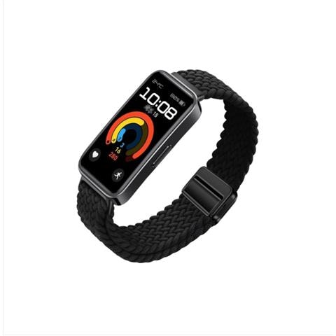 Cinturino Magnetico In Nylon Intrecciato Compatibile Con Huawei Band 8/9/10 - Opzioni Multicolore Black - Foto 3