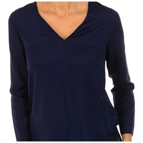 Blusa Da Donna Scollo A V A Maniche Lunghe 3y5h53-5nzsz - Foto 3