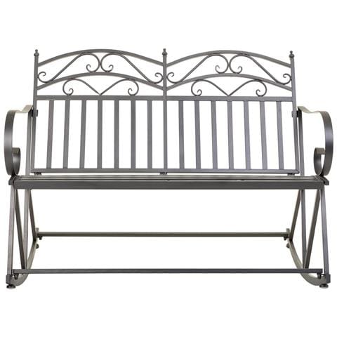 Divano A Dondolo In Ferro Battuto Marrone 116x45x91h Cm - Foto 2