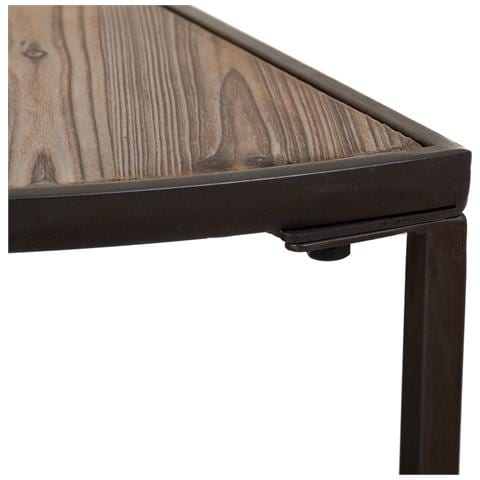 Tavolino Da Salotto Set 2 Pezzi In Legno E Metallo Marrone 91x45,5x40,5 - Foto 8
