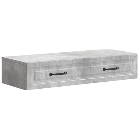 Tavolino da Parete Laterale Grigio Cemento 87,5 x 34,5 x 17 cm - Foto 1