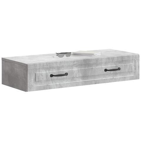 Tavolino da Parete Laterale Grigio Cemento 87,5 x 34,5 x 17 cm - Foto 2