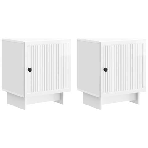 Armadio da Notte 2 pcs Bianco Lucido 43 x 34,5 x 50 cm - Foto 1