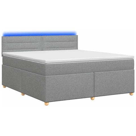 Letto box spring con materasso Grigio Chiaro 140 x 200 cm - Foto 1