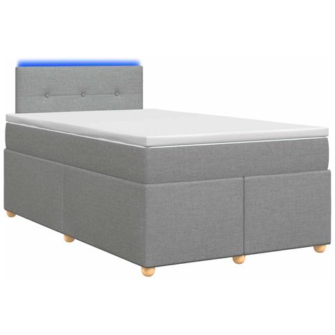 Letto box spring con materasso Grigio Chiaro 120 x 190 cm - Foto 1