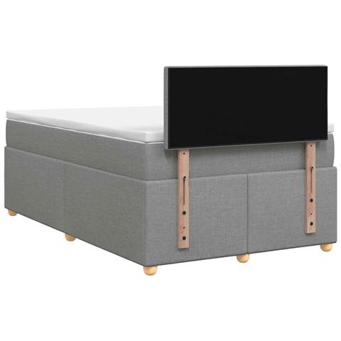 Letto box spring con materasso Grigio Chiaro 120 x 190 cm - Foto 9