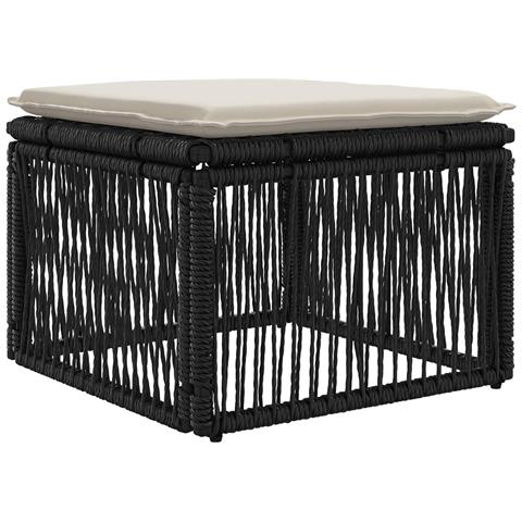 Set Divano da Giardino 8 pz Nero e Bianco Crema polyrattan - Foto 2