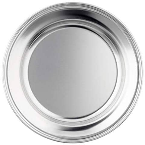 61121 - Piatto piatto da campeggio in acciaio inox. 18% CR. 22 cm - Foto 1