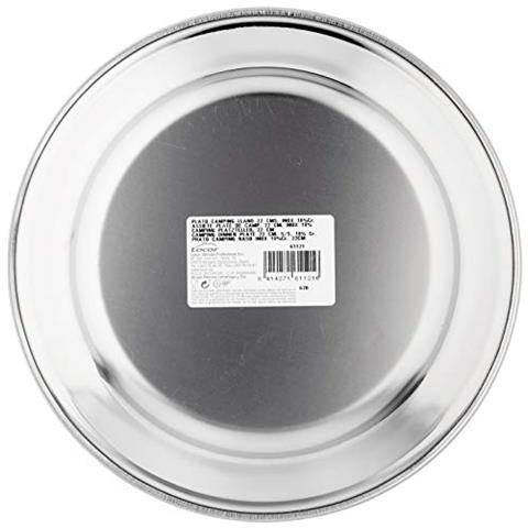 61121 - Piatto piatto da campeggio in acciaio inox. 18% CR. 22 cm - Foto 3