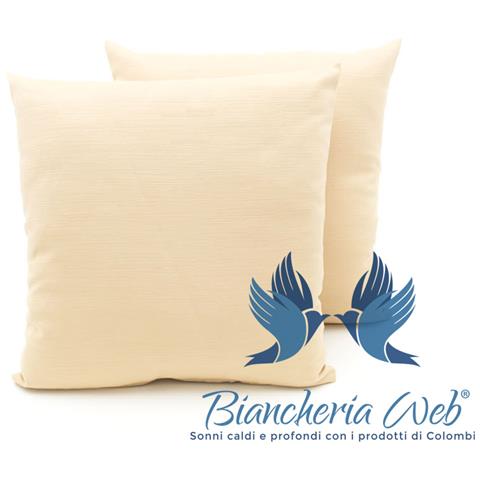 Coppia Cuscini Arredo Imbottiti Tessuto Ottoman In Tinta Unita Colore Beige 02 40x40 Beige 02 - Foto 1
