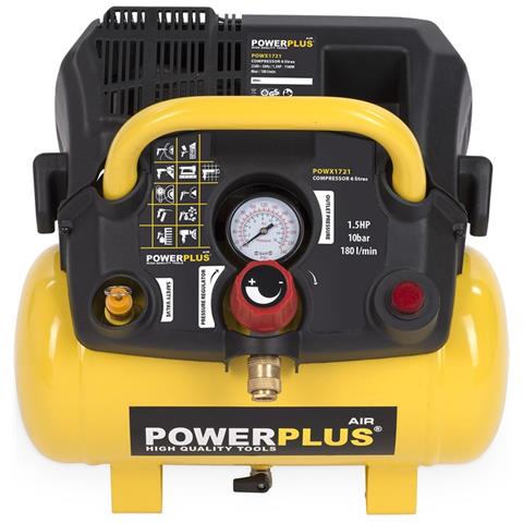 Compressore Senza Benzina, Con Pressione Di 8 O 10 Bar, Serbatoio Di Varie Dimensioni 6 - 50 Litri, Giallo 1100.00 Wattsw, 230.00 Voltsv - Foto 2