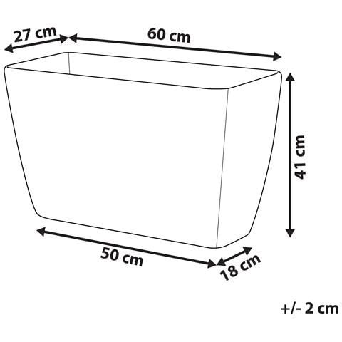 Vaso Da Fiori Moderno Rettangolare Bianco 60x27x41cm Baris - Foto 34