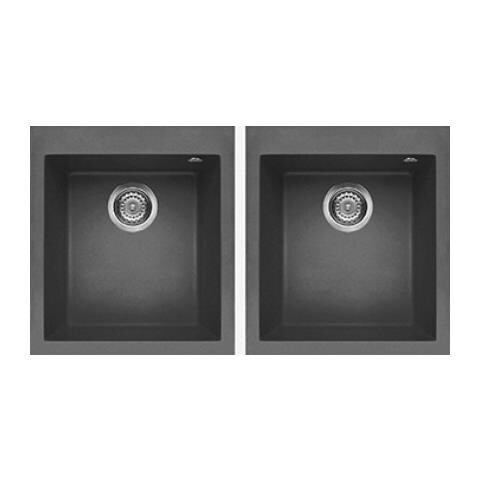Lavello Quadra 200 Keratek Plus 41x50 cm 2 vasche Colore Dark Grey 99 - Foto 1