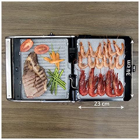 Piastra con Grill Potenza 2000 Watt Colore Nero / Inox - Foto 8