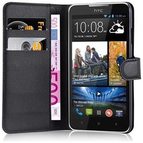 Custodia Compatibile Con Htc Desire 516 In Nero Carbone - Coperchio Protettiva Con Chiusura Magnetica, Funzione Stand E Tasca Per Le Carte - Foto 13