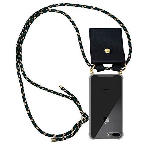 Catena Di Telefoni Cellulari Compatibile Con Apple Iphone 8 Plus / 7 Plus / 7s Plus In Camouflage - Coperchio Protettivo In Silicone Con Anelli D'oro, Cinturino In Corda E Custodia Staccabile - Foto 1