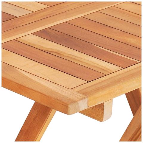 Tavolo Da Bistrot Pieghevole 60x60x65 Cm In Massello Di Teak - Foto 7