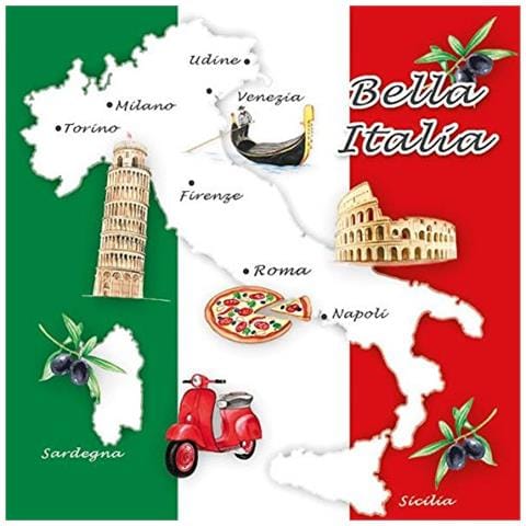 Ambiente Tovaglioli 33 X 33 Cm Pranzo / festa Bella Italia - Foto 1