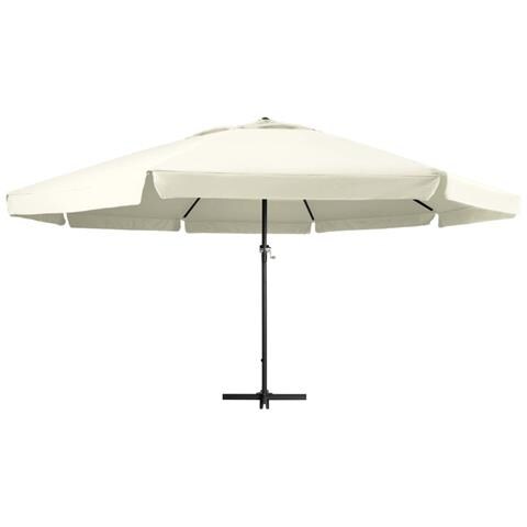 Ombrellone da Esterni Palo in Alluminio 600 cm Bianco Sabbia - Foto 5