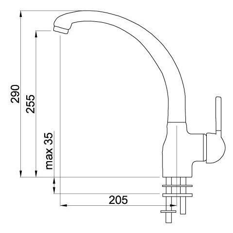 Miscelatore Monocomando Modello Po 29 x 20.5 cm Colore Nero 40 - Foto 2