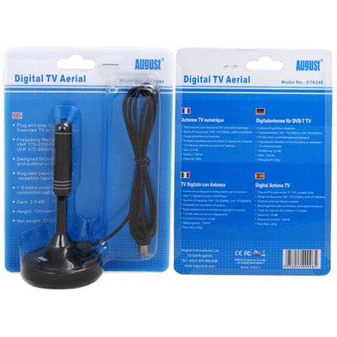 DTA240 Antenna DAB, UHF, VHF, 1,5m, Nero, 230g - Foto 1