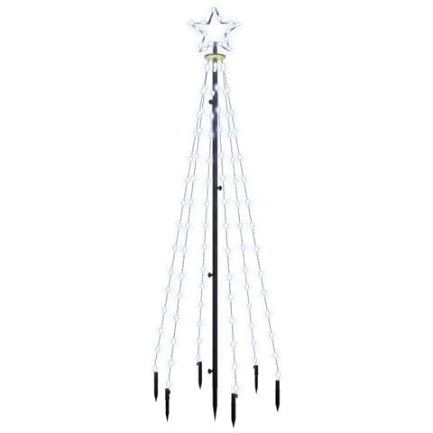 Albero di Natale con Puntale Bianco Freddo 108 LED 180 cm - Foto 1