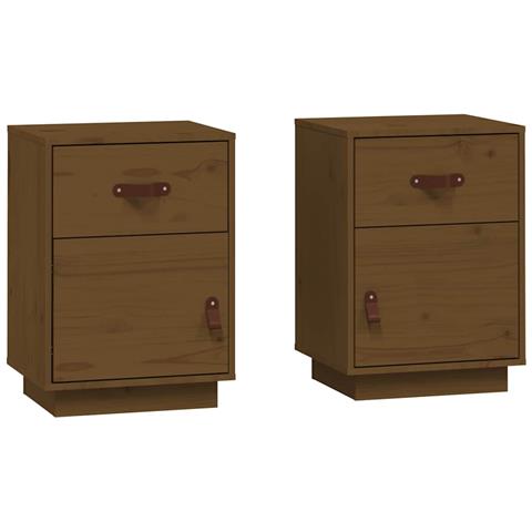 Set Di 2 Comodini Tavolini Da Notte Tavolini Da Divano 40x30x50 Cm In Legno Massello Di Teak Itd97083 Marrone 70433025