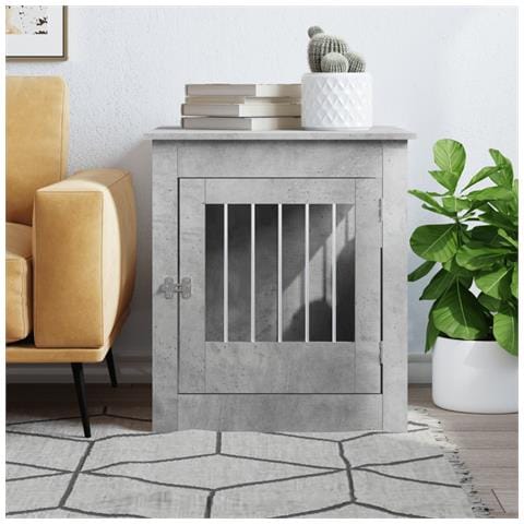 Gabbia Cani Arredamento Grigio Cemento 64,5x80x71cm Multistrato - Foto 2