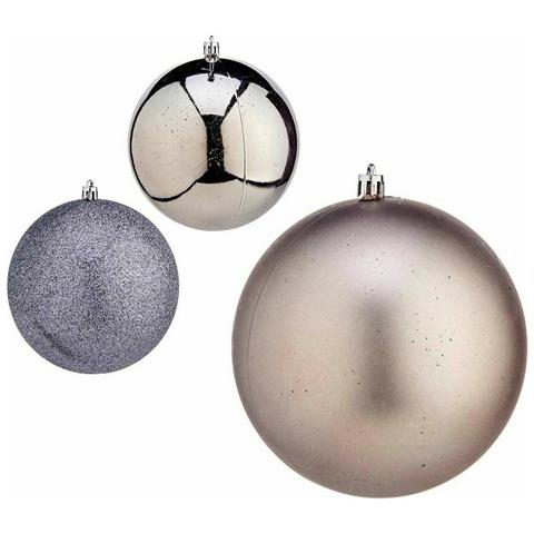 Set Di Palline Di Natale Argentato Plastica Ø 12 Cm (6 Unità) - Foto 2