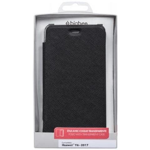 Custodia Folio Per Huawei Y6 2017 Crystal, Nero - Foto 4