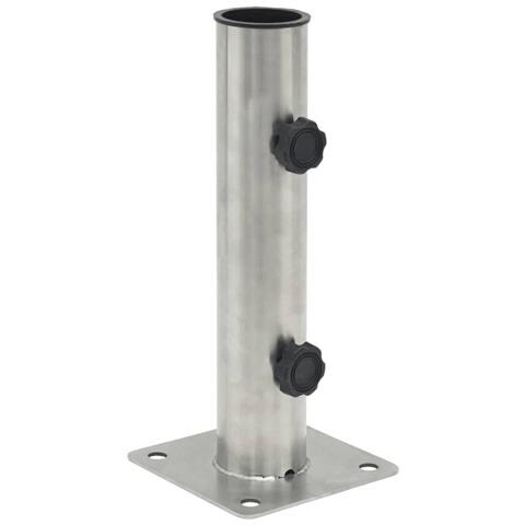 Base Per Ombrellone Per Palo Da 38/48 Mm Argento In Acciaio - Foto 1