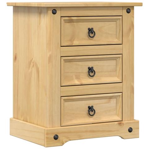 Comodino Corona 53x39x66 Cm In Legno Massello Di Pino - Foto 2