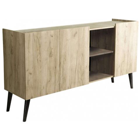 Mobile Credenza Madia A 3 Ante E 2 Ripiani Da Interno Casa In Legno Nobilitato Bilaminato Alakei - Foto 1