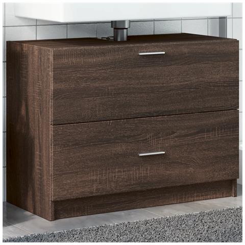 Mobile Lavabo Rovere Fumo 78x37x59 Cm In Truciolare - Foto 1