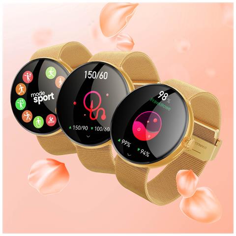 Smartwatch Donna Elegante Monitoraggio Salute Con Chiamate Bluetooth, Oro - Foto 2