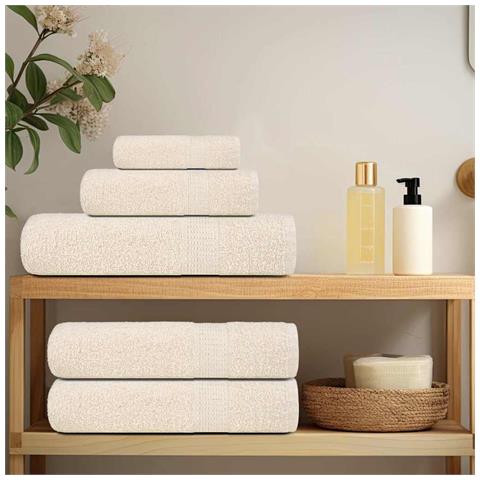 Asciugamani Per Sauna 2 Pz Crema 80x200 Cm 360 G /m 100% Cotone - Foto 3