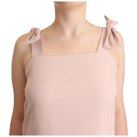 Abito Midi Trapezio Piume Senza Maniche Poliestere Rosa - It42-m - Foto 4