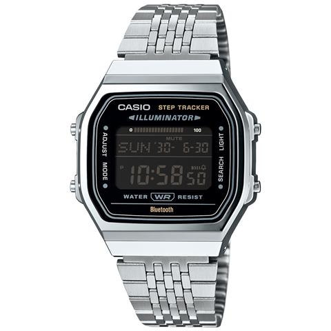 Casio Vintage Mod. Bluetooth Smartphone Link - Silver /black - Built-in Accelerometer Senses Body Movements + Steps Counter - Foto 1