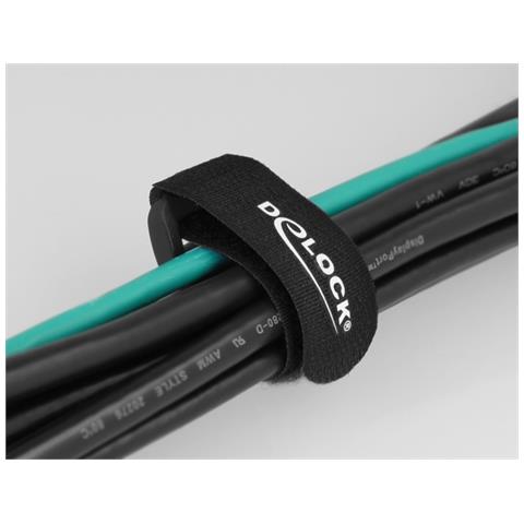 Fascetta a strappo per cavi con occhiello L 190 x L 25 mm nero 5 pezzi - Foto 2