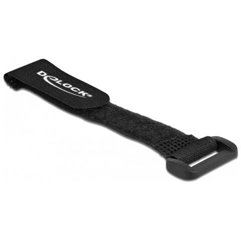 Fascetta a strappo per cavi con occhiello L 190 x L 25 mm nero 5 pezzi - Foto 1