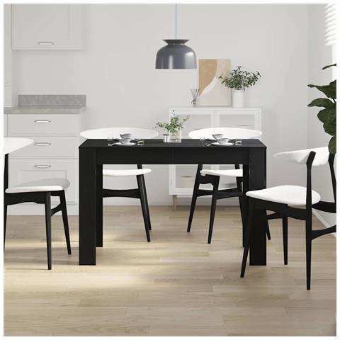 Tavolo da Pranzo Rovere Nero 120x60x76 cm Legno Multistrato - Foto 10