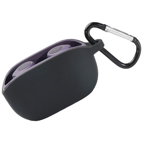 Custodia Per Jbl Wave 100tws Con Moschettone - Cover Protettiva In Silicone Morbido Black - Foto 4