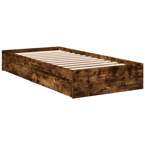 Giroletto Con Cassetti Rovere Fumo 90x190 Cm Legno Multistrato - Foto 3