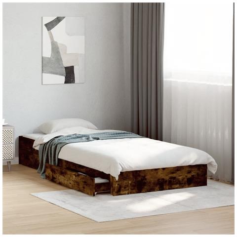 Giroletto Con Cassetti Rovere Fumo 90x190 Cm Legno Multistrato - Foto 1