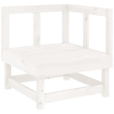 Set Salotto Da Giardino 7 Pz Bianco In Legno Massello Di Pino - Foto 3