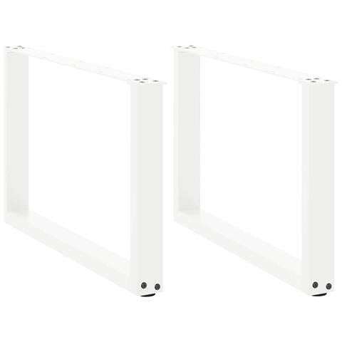 Gambe Tavolino Caffè A U 2 Pz Bianco 70x(42-43) Cm Acciaio - Foto 1