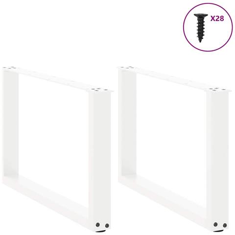 Gambe Tavolino Caffè A U 2 Pz Bianco 70x(42-43) Cm Acciaio - Foto 3