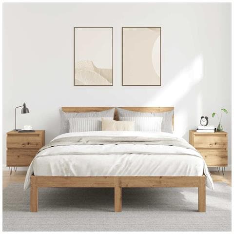 Comodini 2pz Rovere Artigianale 40x35x50 Cm Legno Multistrato - Foto 3